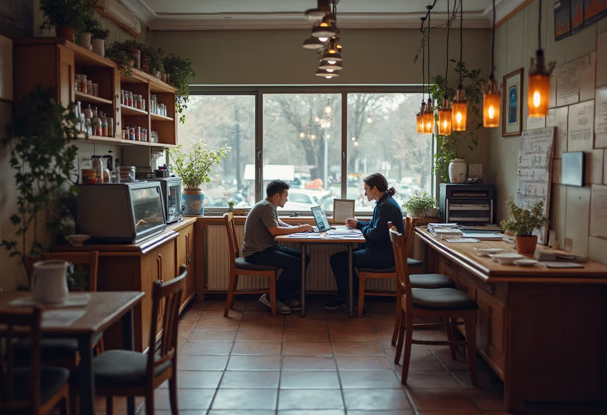 Small business owner reviewing revenue loss after disaster