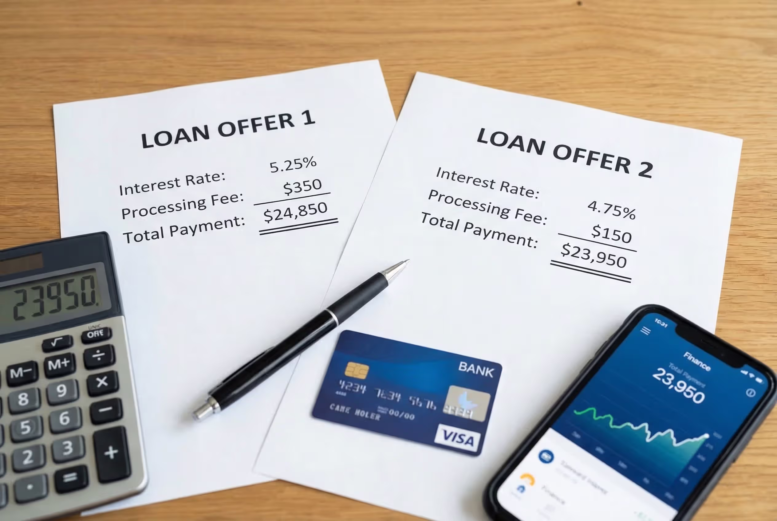 Comparing personal loan offers, fees, and total repayment costs