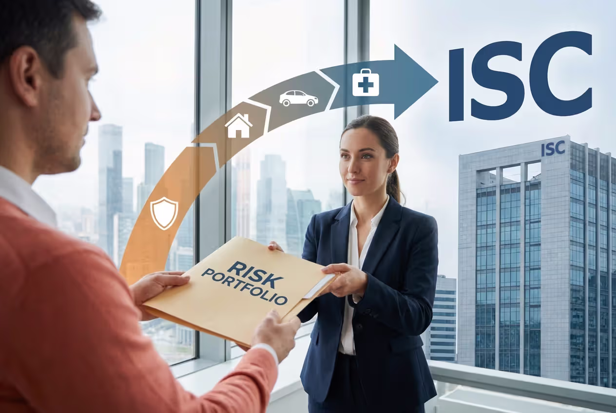 Customer transferring financial risk to an insurance company representative