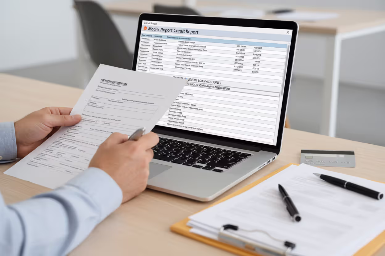 Reviewing credit report to find private student loan servicer